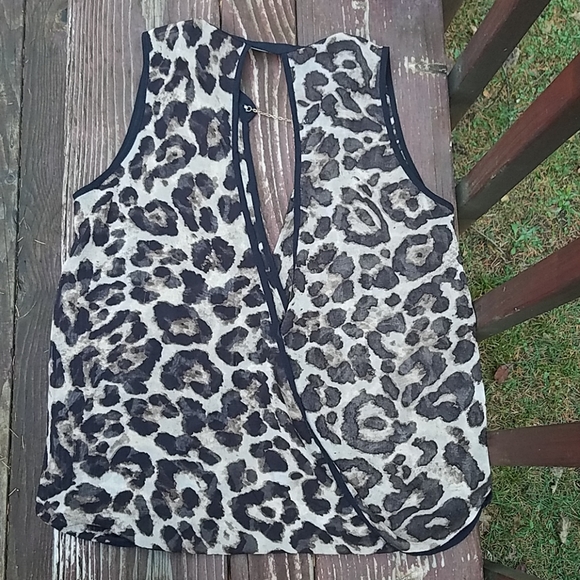 SHEER Leopard Tank Top By Glam Dollz - Size Medium - Picture 5 of 8